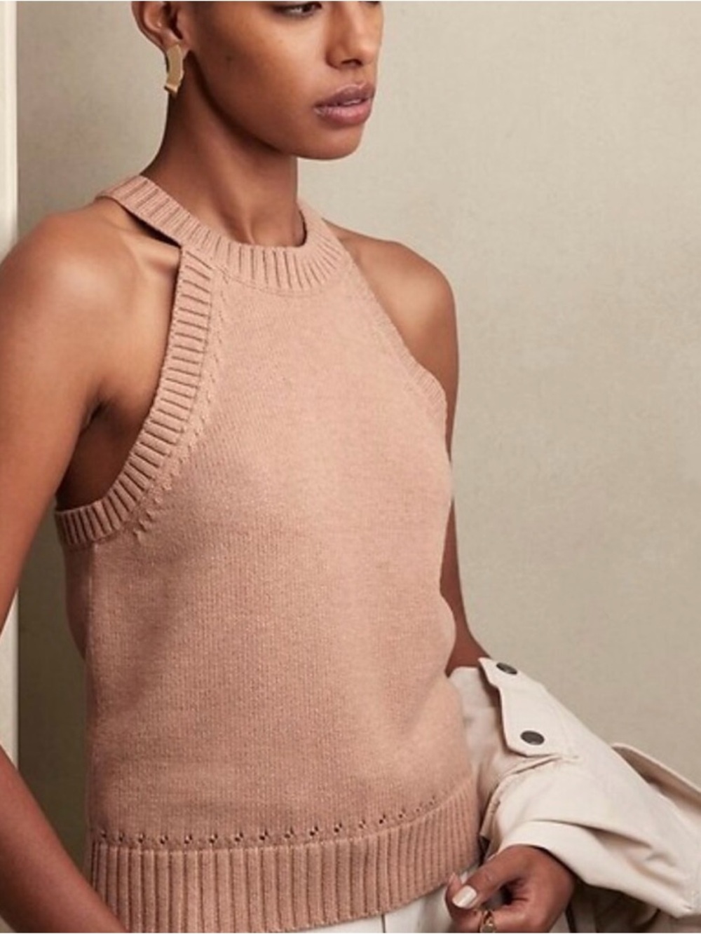 Banana Republic Blush Pink Knit Halter Tank